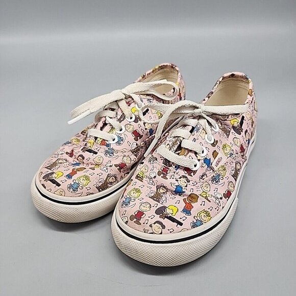 VANS Peanuts Shoes girls 10 Dance Party Pink Snoopy Charlie Brown Christmas